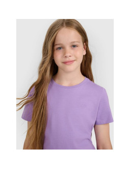 T-shirt regular gładki dziewczęcy 4f 4fjraw25ttshf3233-51s 2