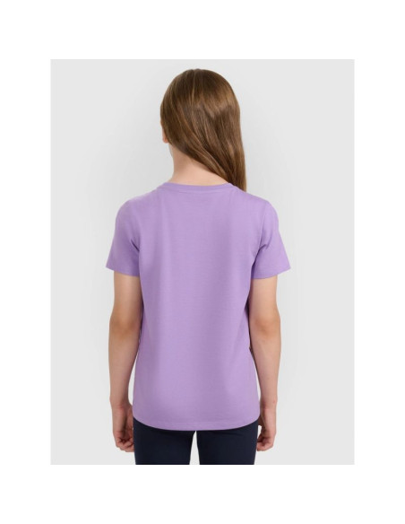 T-shirt regular gładki dziewczęcy 4f 4fjraw25ttshf3233-51s