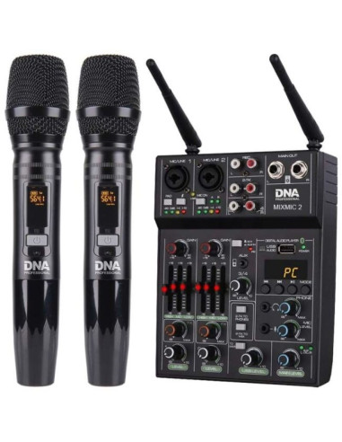 Dna mixmic 2 - zestaw (mikser audio usb + 2 mikrofony bezprzewodowe)