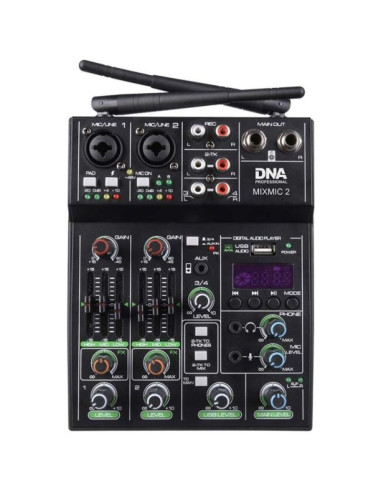 Dna mixmic 2 - zestaw (mikser audio usb + 2 mikrofony bezprzewodowe)