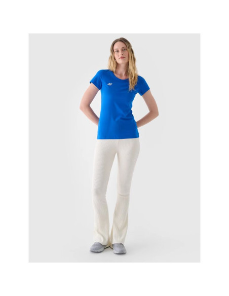 T-shirt slim gładki damski 4f nosh4tsd001b-36s