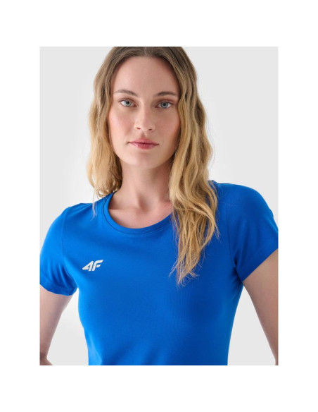 T-shirt slim gładki damski 4f nosh4tsd001b-36s