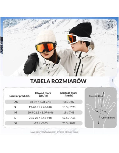 Qunature rękawiczki narciarskie 014-s345 szare xs