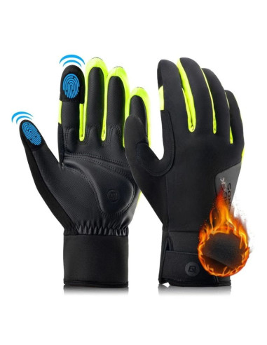 Rockbros rękawiczki zimowe s335 czarny-fluor m