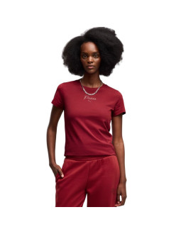 Koszulka damska puma ess script tee czerwona 691760 23