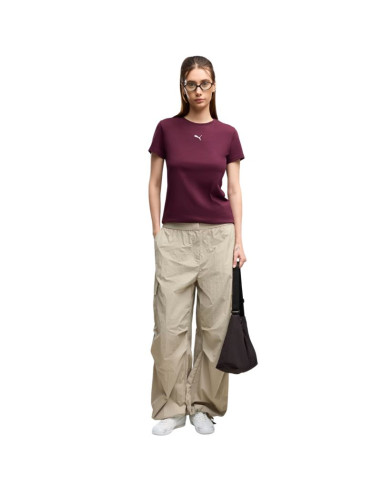 Koszulka damska puma ess centered cat logo tee burgundowa 692916 24