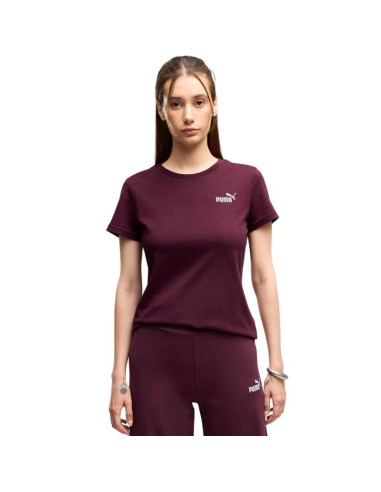 Koszulka damska puma ess small no.1 logo tee(s) burgundowa 682373 24
