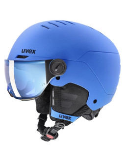 Kask narciarski dziecięcy uvex rocket jr. visor blue matt