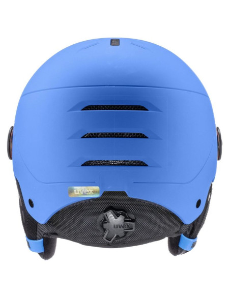 Kask narciarski dziecięcy uvex rocket jr. visor blue matt