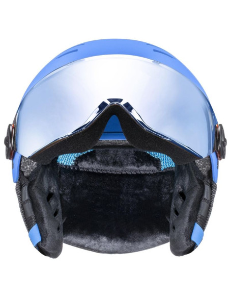 Kask narciarski dziecięcy uvex rocket jr. visor blue matt