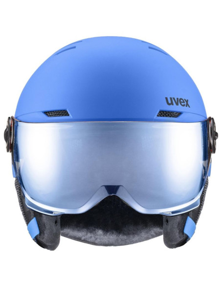 Kask narciarski dziecięcy uvex rocket jr. visor blue matt