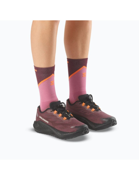 Buty do biegania damskie salomon aero blaze 4 grvl w niskie przed kostkę bordowe (l45472700)