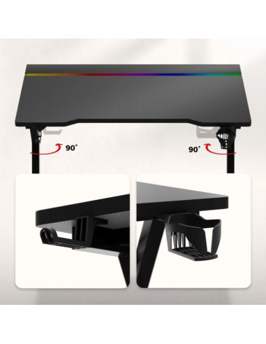 Biurko gamingowe huzaro hero 2.4 rgb black