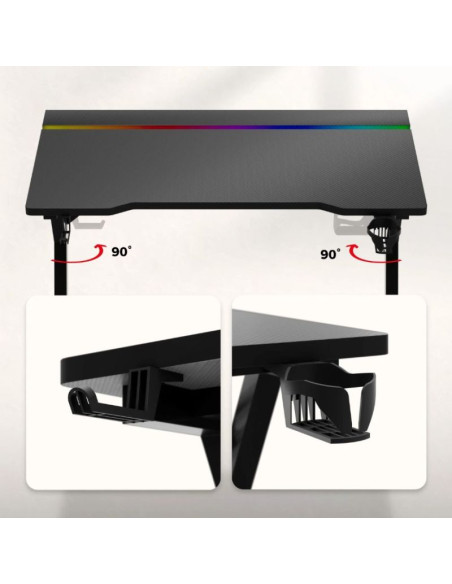 Biurko gamingowe huzaro hero 2.4 rgb black