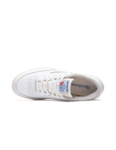 Buty sportowe męskie reebok club c 85 vintage cloud white chalk sneakersy skórzane białe (100007875)