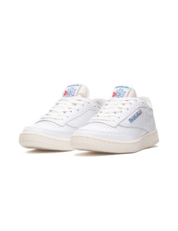 Buty sportowe męskie reebok club c 85 vintage cloud white chalk sneakersy skórzane białe (100007875) 2
