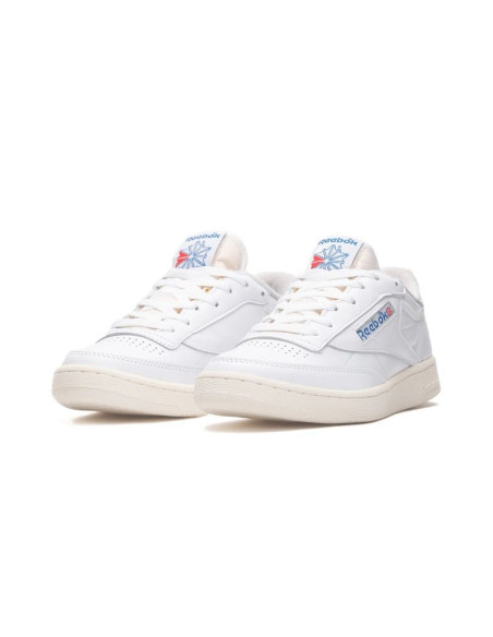 Buty sportowe męskie reebok club c 85 vintage cloud white chalk sneakersy skórzane białe (100007875)