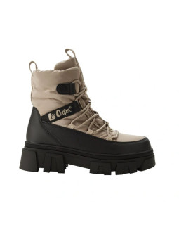 Lee cooper buty zimowe damskie beżowe ocieplane botki na zamek