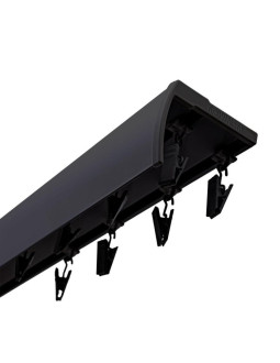 Szyna sufitowa z osłoną ślizgi z żabkami 250 cm aluminiowa czarna podwójna kowalski