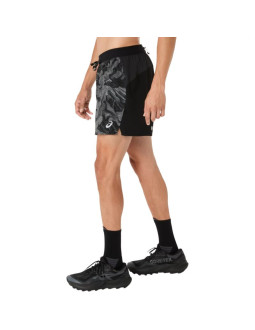 Asics fujitrail all over print 5in short 2011d526-001 czarne l 2