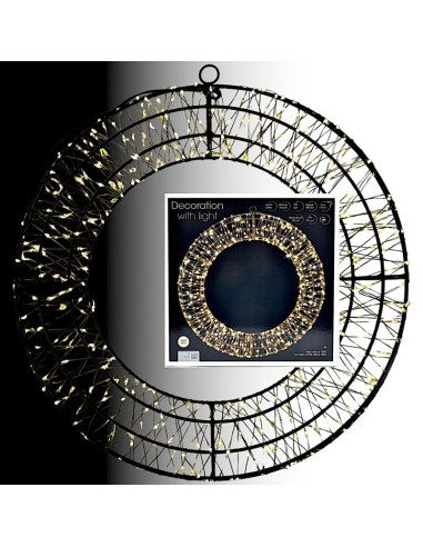 Wianek dekoracyjny opona 720led 50cm czarny