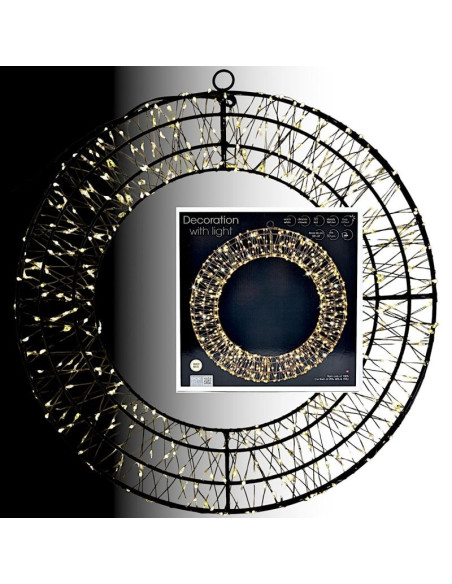 Wianek dekoracyjny opona 720led 50cm czarny