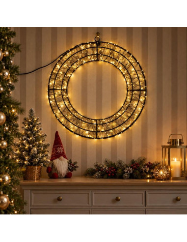 Wianek dekoracyjny opona 720led 50cm czarny