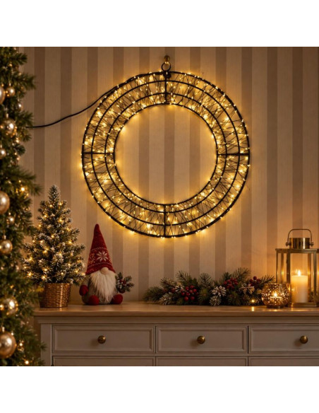 Wianek dekoracyjny opona 720led 50cm czarny