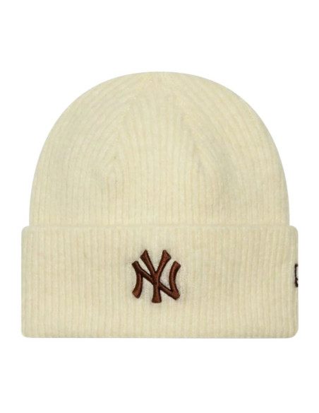 New era wmns wide cuff beanie new york yankees hat 60915815 beżowe one size