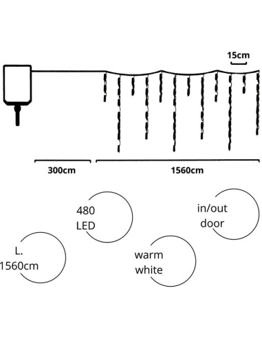 Solarny łańcuch świetlny 480 led 13 funkcji usb ciepły biały