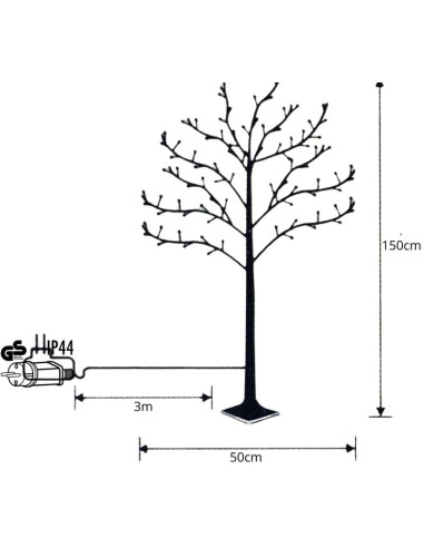 Drzewko dekoracyjne 180led 150cm white luca