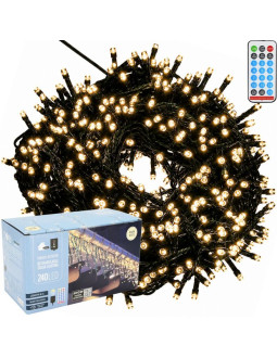 Łańcuch solarny świetlny 240 led ciepły biały
