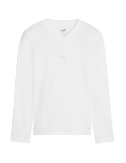 Koszulka dla dzieci puma teamgoal baselayer tee longsleeve biała 659041 04