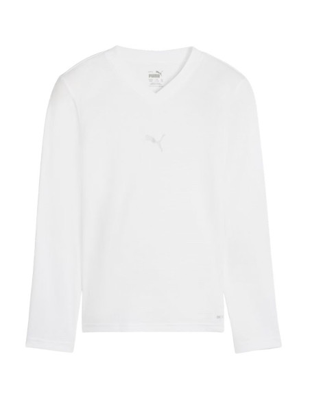 Koszulka dla dzieci puma teamgoal baselayer tee longsleeve biała 659041 04