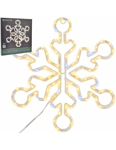 Płatek śniegu dekoracyjny wiszący 32,5 cm 100led trimer ciepły biały