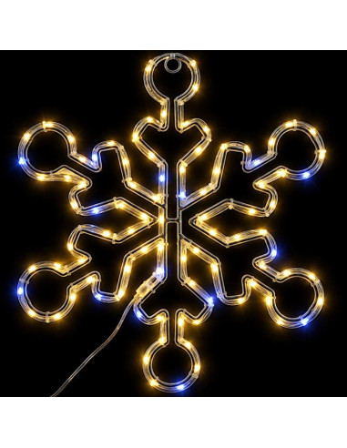 Płatek śniegu dekoracyjny wiszący 32,5 cm 100led trimer ciepły biały