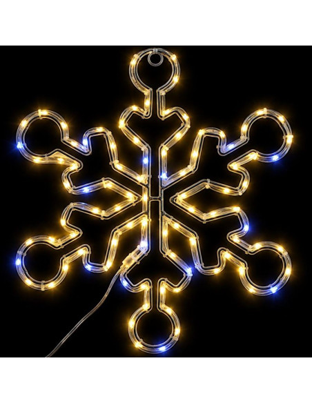 Płatek śniegu dekoracyjny wiszący 32,5 cm 100led trimer ciepły biały