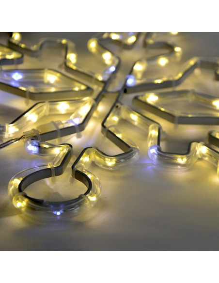 Płatek śniegu dekoracyjny wiszący 32,5 cm 100led trimer ciepły biały