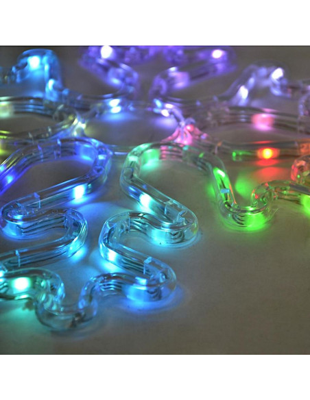 Płatek śniegu dekoracyjny wiszący 31,5 x 36 cm 60led rgb timer usb