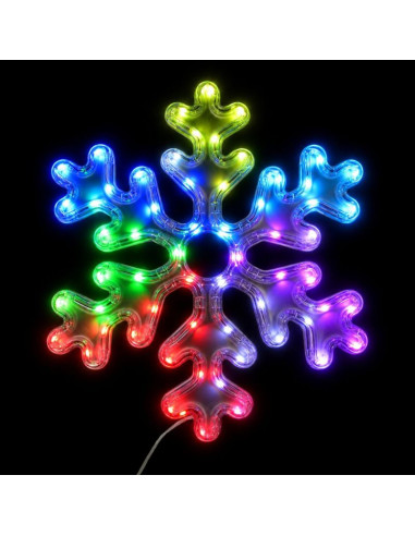 Płatek śniegu dekoracyjny wiszący 31,5 x 36 cm 60led rgb timer usb