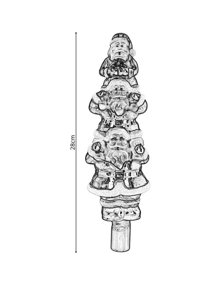 Czubek choinkowy szklany mikołaje 28,5cm