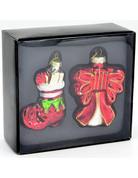 Bombka formówka szklana bucik i kokarda mica