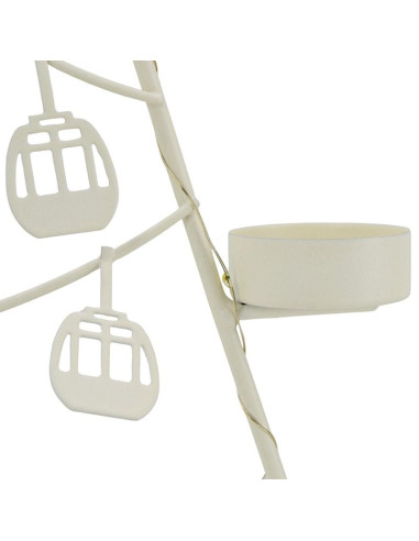 Świecznik metalowa choinka led 38cm biała