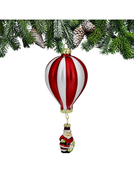 Bombka szklana formówka balon z mikołajem saska gift & decor