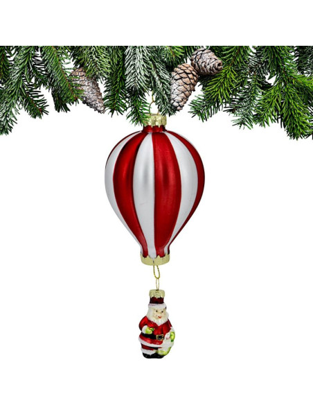 Bombka szklana formówka balon z mikołajem saska gift & decor
