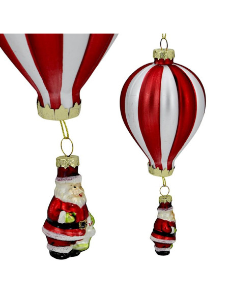Bombka szklana formówka balon z mikołajem saska gift & decor
