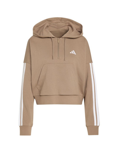 Bluza damska adidas essentials 3-stripes french terry quarter-zip beżowa kf8315