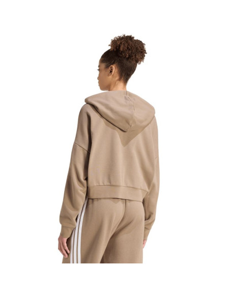 Bluza damska adidas essentials 3-stripes french terry quarter-zip beżowa kf8315