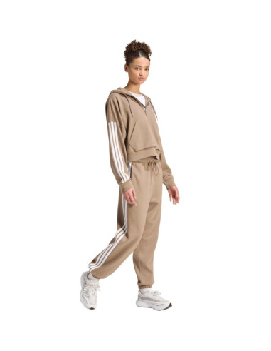 Bluza damska adidas essentials 3-stripes french terry quarter-zip beżowa kf8315