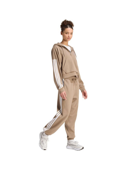 Bluza damska adidas essentials 3-stripes french terry quarter-zip beżowa kf8315